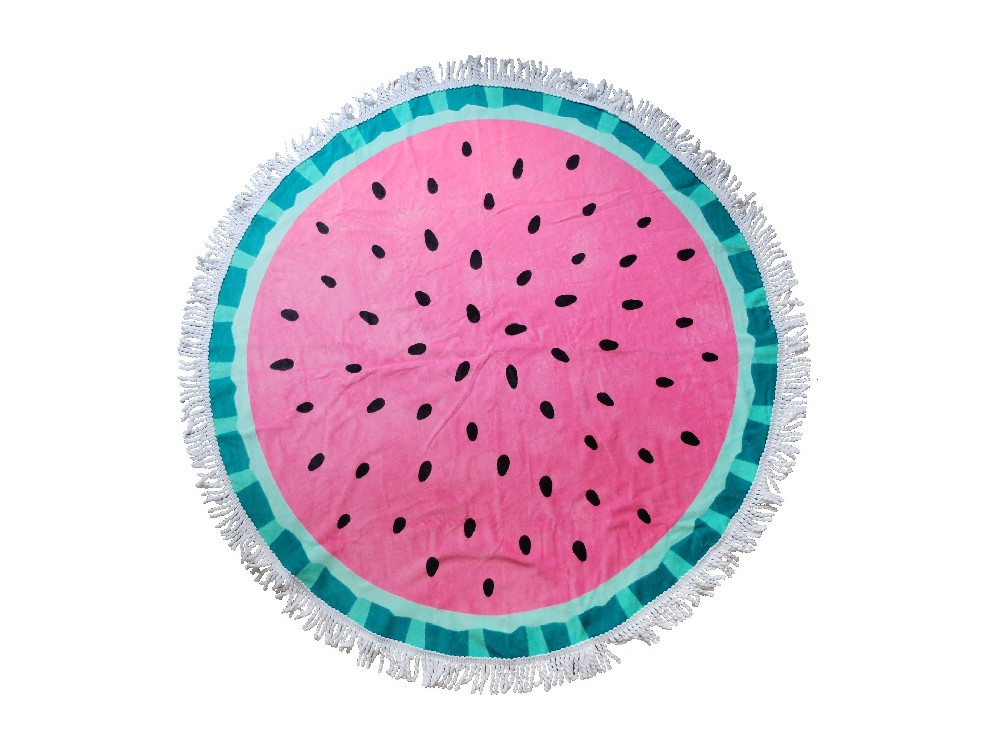 Watermelon round beach towel